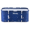 VEVOR Portable Foldable Bathtub 47.2"x23.6"x19.7" Soaking for Adults Blue, for Bathroom Shower Stall, 3-Layer Insulation, Space Saving, Family Hot SPA Ice Bath Tub with 2 Drain Ports, Indoor Outdoor