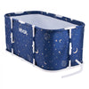 VEVOR Portable Foldable Bathtub 47.2"x23.6"x19.7" Soaking for Adults Blue, for Bathroom Shower Stall, 3-Layer Insulation, Space Saving, Family Hot SPA Ice Bath Tub with 2 Drain Ports, Indoor Outdoor