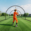 VEVOR Baseball Batting Cage, 19.9 x 12.0 x 8.2 FT Freestanding Hitting Net, for Indoor & Outdoor Practice, 30-Ply Knotted HDPE Netting with Pitching Machine Opening, Baseball Training Net for Teams