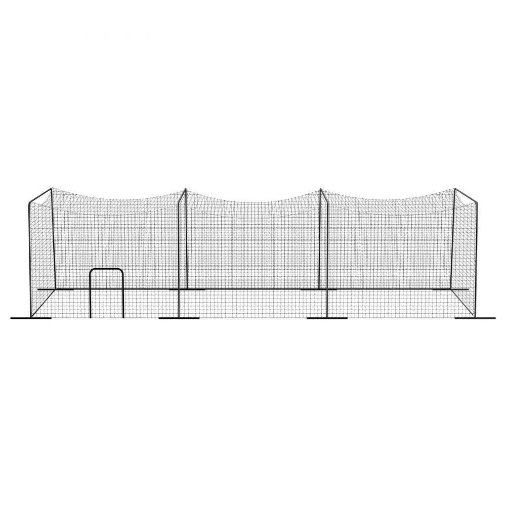 VEVOR Baseball Batting Cage, 39.4 x 12.1 x 10.2 FT Freestanding Portable Batting Cage, Hitting Cages with 45-Ply Knotted HDPE & Long Positioning Ropes, Battings Cages Netting for Indoor Outdoor