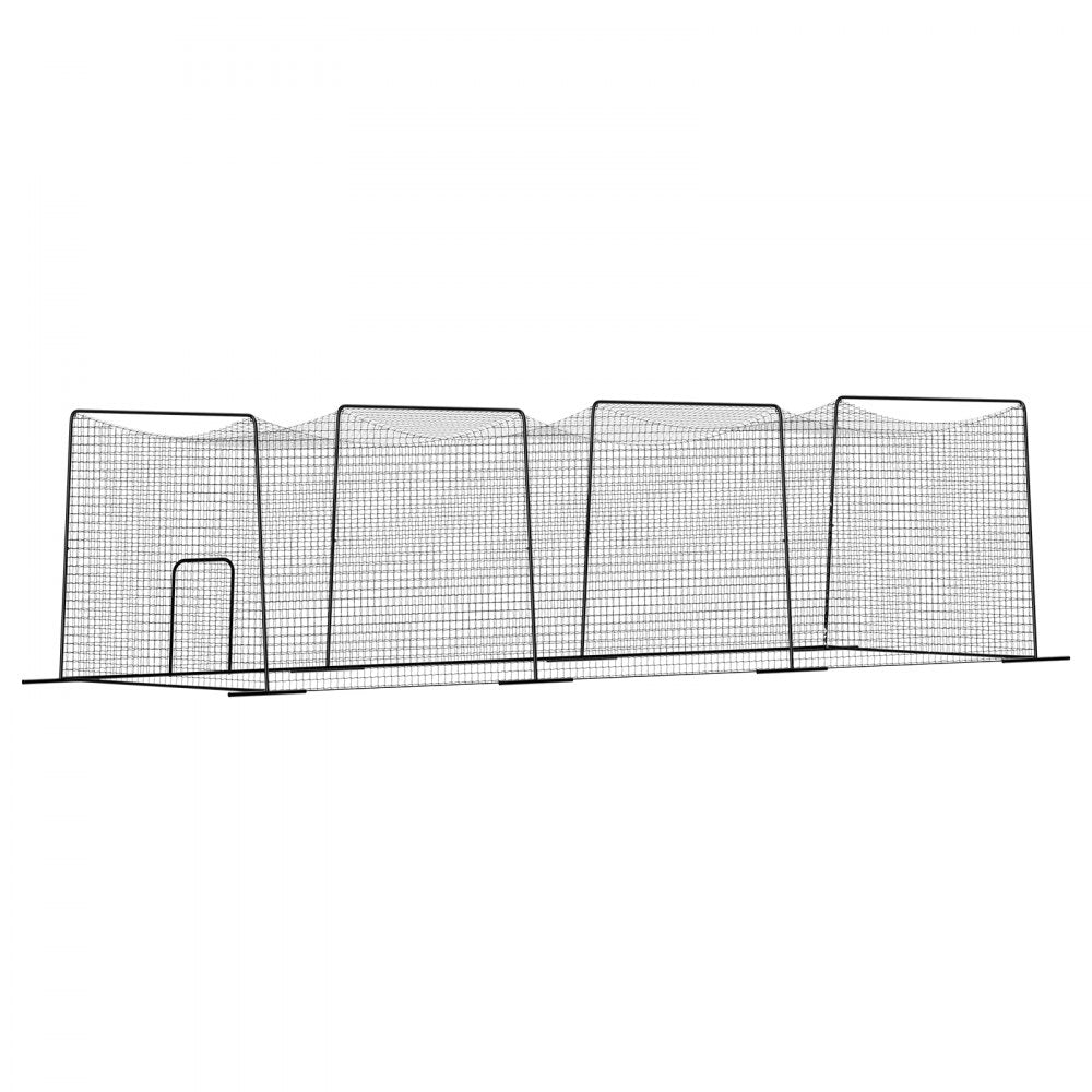 VEVOR Baseball Batting Cage, 39.4 x 12.1 x 10.2 FT Freestanding Portable Batting Cage, Hitting Cages with 45-Ply Knotted HDPE & Long Positioning Ropes, Battings Cages Netting for Indoor Outdoor
