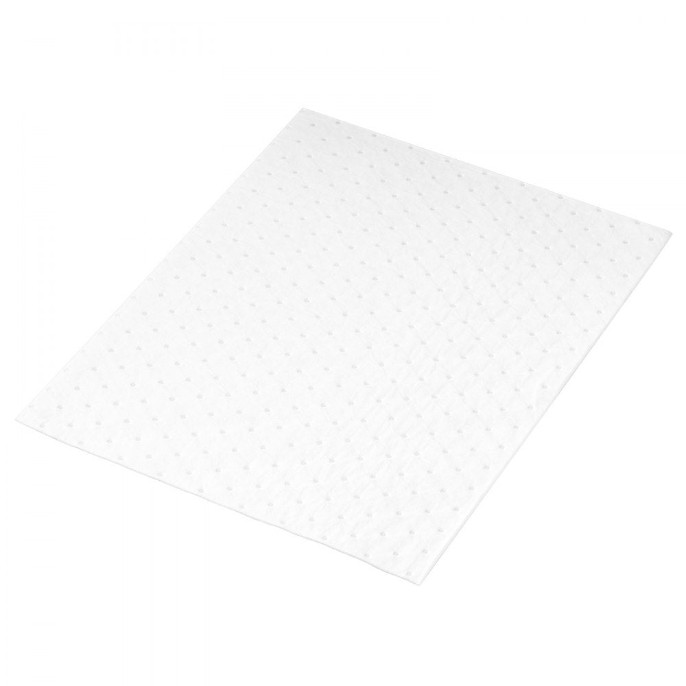 VEVOR Spill Absorbent Pads, Oil Absorbing Mat Absorbs up 20 Gal, 15" L x20" W Polypropylene Absorbent Pad for Oil Only, Oil Spill Mats Pack of 100