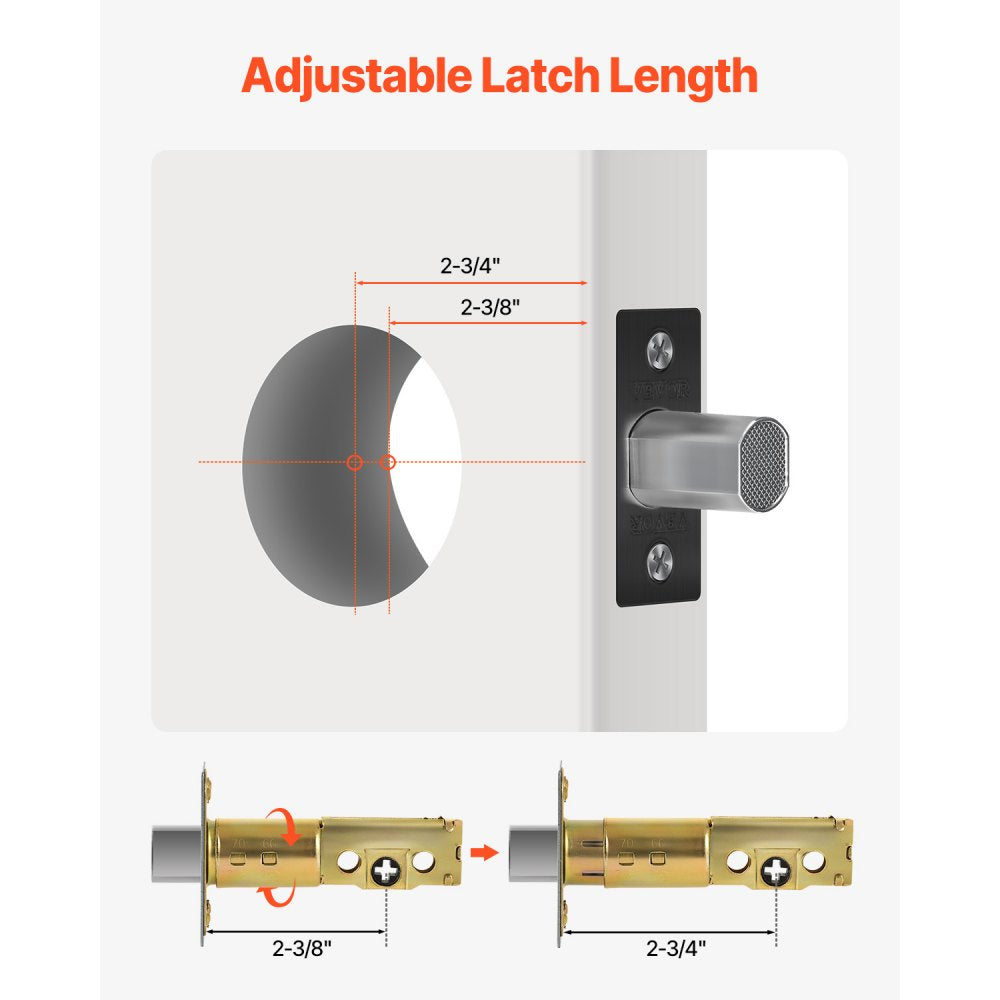 VEVOR Deadbolt Lock, Square Single Cylinder Dead Bolt, Keyed 1 Side, Fits Standard Size Interior and Exterior Doors, Full Metal, with 3 Keys, for Front Entry Door Residential Security, Matte Black