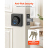 VEVOR Deadbolt Lock, Square Single Cylinder Dead Bolt, Keyed 1 Side, Fits Standard Size Interior and Exterior Doors, Full Metal, with 3 Keys, for Front Entry Door Residential Security, Matte Black