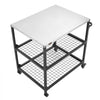 VEVOR Outdoor Grill Cart, 31.5 x 24.0 inch Stainless Steel Tabletop Size Grilling Table, Outdoor Cooking Table with 4 Wheels & Side Handle, Two Mesh Shelves, BBQ Prep Tables for Patio, Garden