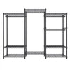 VEVOR Heavy Duty Clothes Rack, Rolling Clothing Garment Rack with 4 Hang Rods & 8 Storage Tiers, Adjustable Custom Closet Rack, Freestanding Wardrobe for Hanging Clothes, 800 lbs Load Capacity