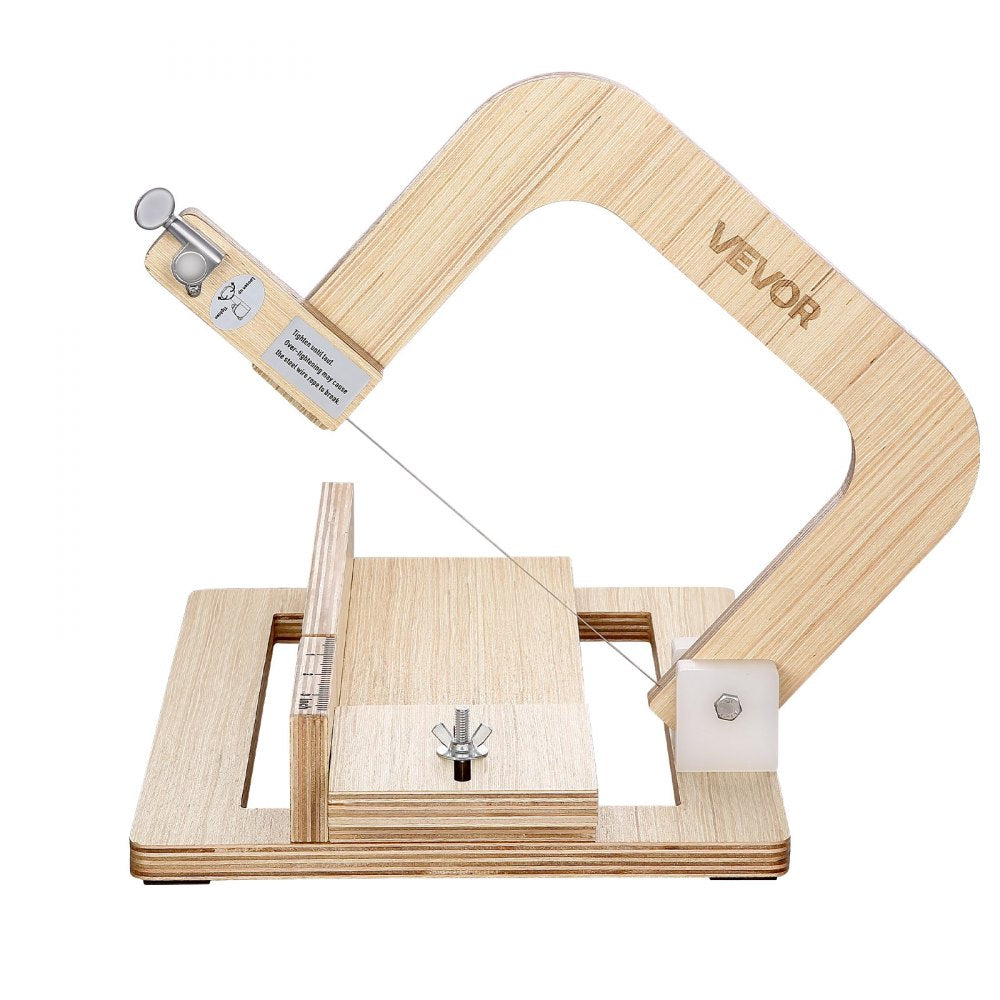 VEVOR Soap Cutter, 0-2 inch Adjustable Thickness, Wood Soap Slicer with Stainless Steel Adjustable Wire Tension, with Extra Wires, Multi Handmade Cutter for Candles, DIY Making Cutting Tool