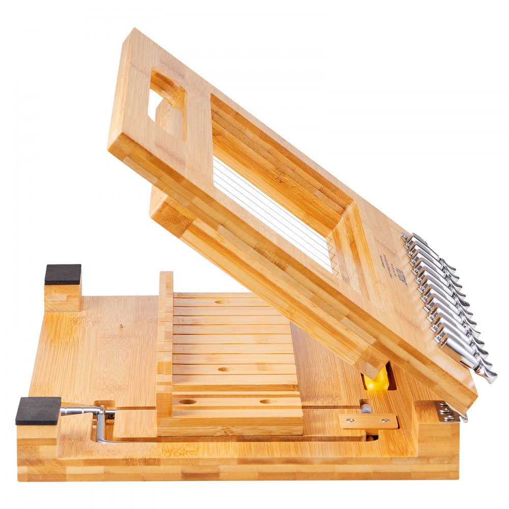 VEVOR Soap Cutter, Cut 1-12 Bars, Precisely and Accurately Cut 1 Inch Bars, Multi Handmade Soap Wire Cutter, Bamboo Soap Slicer With Steel Wire, for Loaf Candles Cheese Butter DIY Making Tool
