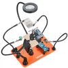 VEVOR Magnetic Helping Hands Soldering Station, 4 Arms Third Hand Tool, with Vise, 3X LED Magnifying Lamp, 4 PCB Holder & 360 Hot Air Gun Holder, Soldering Helper for Electronic Repair Craft Hobby DIY
