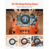 VEVOR Magnetic Helping Hands Soldering Station, 4 Flexible Arms Third Hand Soldering Tool, with 3X LED Magnifying Lamp, 4 PCB  Pillar Holder & Heavy-Duty Base, Electronic Repair Craft Hobby DIY