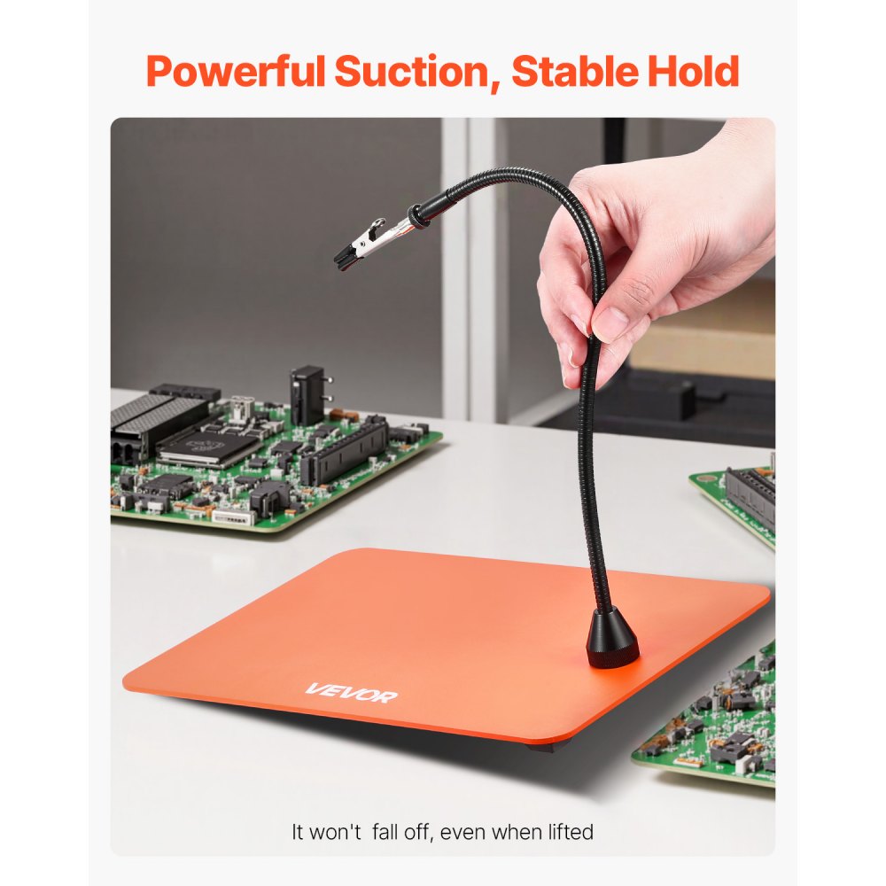 VEVOR Magnetic Helping Hands Soldering Station, 4 Flexible Arms Third Hand Tool, with 6 PCB Pillar Holders & 360 Hot Air Gun Holder, Heavy-Duty Base Soldering Helper for Electronic Repair Craft