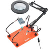 VEVOR Magnetic Helping Hands Soldering Station, 4 Flexible Arms Third Hand Tool with 3X LED Magnifying Lamp & Non-Slip Heavy-Duty Base, Soldering Helping Hands for Electronic Repair Craft Hobby DIY