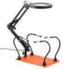 VEVOR Magnetic Helping Hands Soldering Station, 2-In-1 Third Hand Soldering Tool - 3X LED Magnifying Lamp & 5 Flexible Arms, 6 PCB Holders, Heavy-Duty Base Station for Electronic Repair Craft Hobby