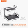 VEVOR 2 Tier Pull Out Cabinet Organizer(10.7"W x 14.2"D ), Under Sink Organizer and Storage, Slide Out Drawer Cabinet Organizer, Wire Basket Sliding Shelf, 12.5"Wx15.5"Dx13"H Install Size for Cabinet