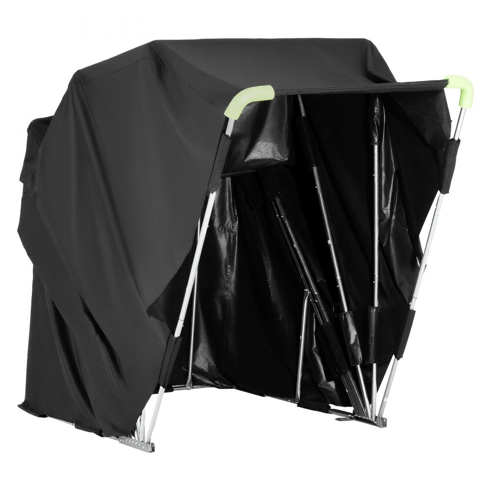 VEVOR Motorcycle Storage Shelter with Security Lock, 600D Oxford Flip-Up Garage Tent, Heavy-Duty All-Weather Motorcycle Cover with Ventilation Windows, 110 x 43 x 63 in Outdoor Vehicle Shelter, Black