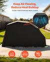 VEVOR Motorcycle Storage Shelter with Security Lock, 600D Oxford Flip-Up Garage Tent, Heavy-Duty All-Weather Motorcycle Cover with Ventilation Windows, 136x54x75 in Outdoor Vehicle Shelter, Black