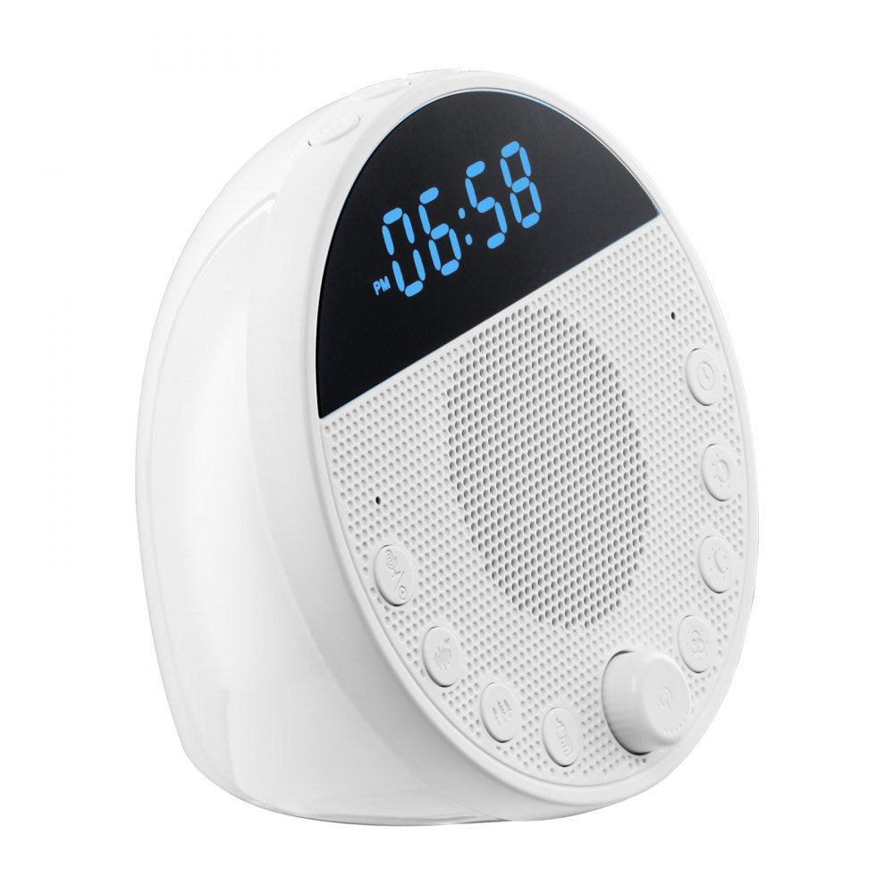 VEVOR Sound Machine, 18 Soothing Sleep Sounds and 7-Color Night Light, 5-in-1 White Noise Sound Machine with Dual Alarms, Auto-Off Timer and Memory Function, for Baby, Adults, Home, Office & Travel