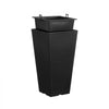VEVOR Set of 2 Tall Outdoor Planters 22inch, Large Planters For Outdoor Indoor Plants, Black Tapered Square Front Porch Planters Flower Tree Plant Pots with Modern Design and Built-in Drainage
