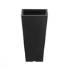 VEVOR Set of 2 Tall Outdoor Planters 22inch, Large Planters For Outdoor Indoor Plants, Black Tapered Square Front Porch Planters Flower Tree Plant Pots with Modern Design and Built-in Drainage