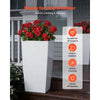 VEVOR Tall Planters Set of 2, 30 Inch Large Outdoor Taper Planters for Outdoor Indoor Plants, Front Porch Plastic Modern Flower Pots with Casters, Inner Pot & Drainage Holes for Patio, Garden, White