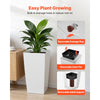 VEVOR Tall Planters Set of 2, 30 Inch Large Outdoor Taper Planters for Outdoor Indoor Plants, Front Porch Plastic Modern Flower Pots with Casters, Inner Pot & Drainage Holes for Patio, Garden, White