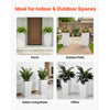 VEVOR Tall Planters Set of 2, 30 Inch Large Outdoor Taper Planters for Outdoor Indoor Plants, Front Porch Plastic Modern Flower Pots with Casters, Inner Pot & Drainage Holes for Patio, Garden, White
