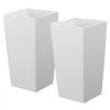 VEVOR Tall Planters Set of 2, 30 Inch Large Outdoor Taper Planters for Outdoor Indoor Plants, Front Porch Plastic Modern Flower Pots with Casters, Inner Pot & Drainage Holes for Patio, Garden, White