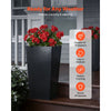 VEVOR Tall Planters Set of 2, 26 Inch Large Outdoor Taper Planters for Outdoor Indoor Plants, Front Porch Plastic Modern Flower Pots with Casters, Inner Pot & Drainage Holes for Patio, Garden, Black