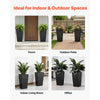 VEVOR Tall Planters Set of 2, 30 Inch Large Outdoor Taper Planters for Outdoor Indoor Plants, Front Porch Plastic Modern Flower Pots with Casters, Inner Pot & Drainage Holes for Patio, Garden, Black