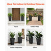 VEVOR Tall Planters Set of 2, 23 Inch Large Outdoor Taper Planters for Outdoor Indoor Plants, Front Porch Plastic Modern Flower Pots with Casters, Inner Pot & Drainage Holes for Patio, Garden, Black