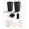 VEVOR Tall Planters Set of 2, 23 Inch Large Outdoor Taper Planters for Outdoor Indoor Plants, Front Porch Plastic Modern Flower Pots with Casters, Inner Pot & Drainage Holes for Patio, Garden, Black