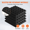 VEVOR Acoustic Foam Panels, 36 Pack 12 x 12 x 2 inches, Pyramid Soundproof Wall Panels,Fire-Resistant Acoustic Panels,Sound Dampening Absorbing Panels for Studio Wall and Ceiling,Black