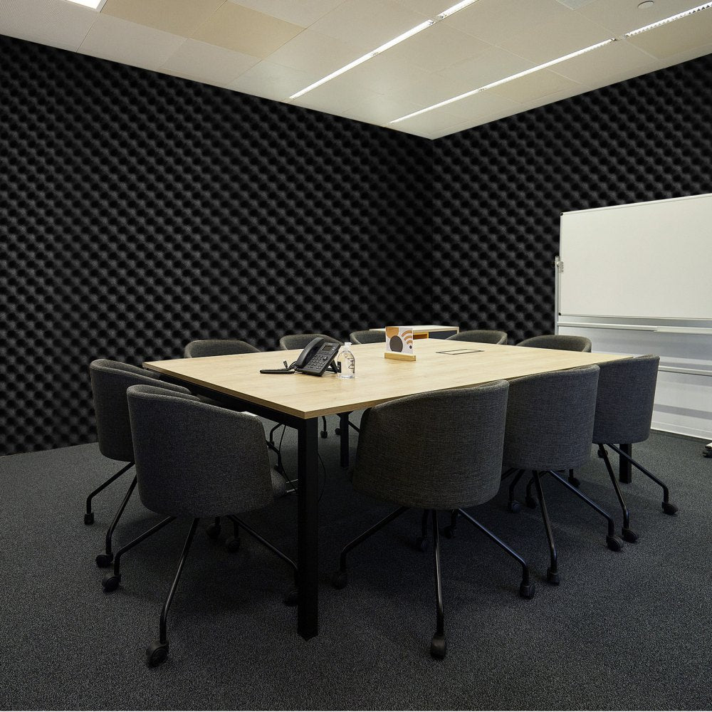 VEVOR Acoustic Foam Panels, 2 Pack 48 x 24 x 2 inches, Egg Designed Soundproof Wall Panels,Fire-Resistant Acoustic Panels,Sound Dampening Absorbing Panels for Studio Wall and Ceiling,Black