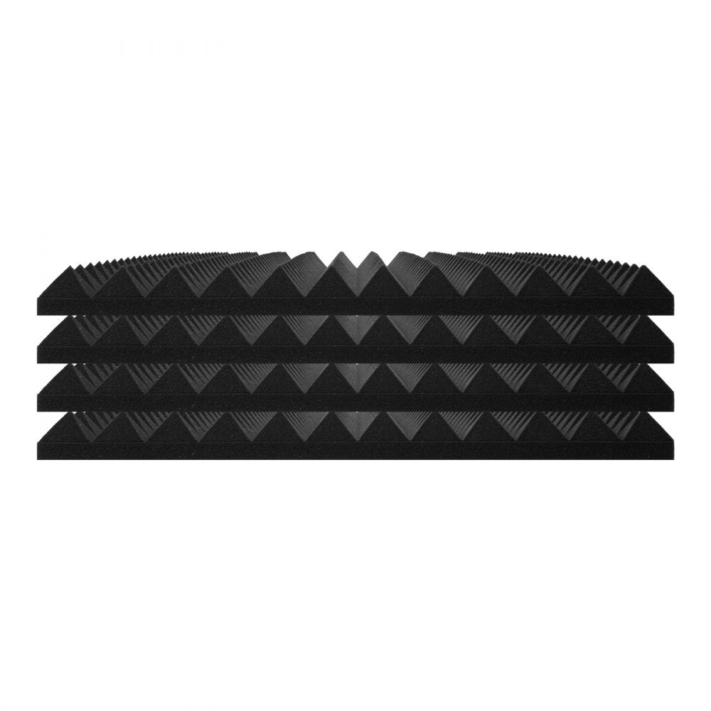 VEVOR Acoustic Foam Panels, 4 Pack 48 x 24 x 2 inches, Pyramid Designed Soundproof Wall Panels,Fire-Resistant Acoustic Panels,Sound Dampening Absorbing Panels for Studio Wall and Ceiling,Black