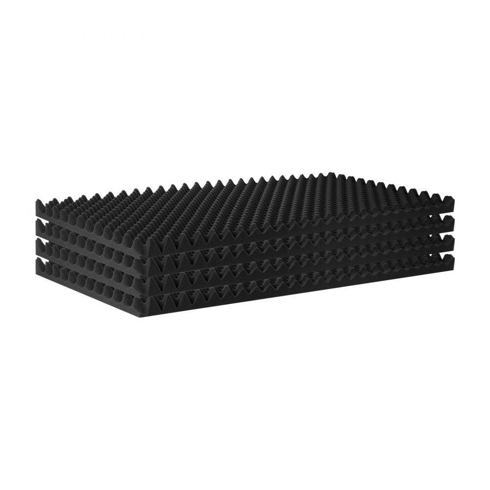 VEVOR Acoustic Foam Panels, 4 Pack 48 x 24 x 2 inches, Egg Designed Soundproof Wall Panels,Fire-Resistant Acoustic Panels,Sound Dampening Absorbing Panels for Studio Wall and Ceiling,Black