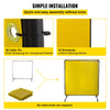 VEVOR Welding Screen with Frame 6\' x 6\', Welding Curtain with 4 Wheels, Welding Protection Screen Yellow Flame-Resistant Vinyl, Portable Light-Proof Professional