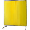 VEVOR Welding Screen with Frame 6\' x 6\', Welding Curtain with 4 Wheels, Welding Protection Screen Yellow Flame-Resistant Vinyl, Portable Light-Proof Professional