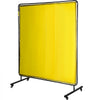 VEVOR Welding Screen with Frame 6\' x 6\', Welding Curtain with 4 Wheels, Welding Protection Screen Yellow Flame-Resistant Vinyl, Portable Light-Proof Professional