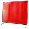 VEVOR Welding Screen with Frame 8\' x 6\', Welding Curtain with 4 Wheels, Welding Protection Screen Red Flame-Resistant Vinyl, Portable Light-Proof Professional