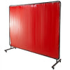 VEVOR Welding Screen with Frame 8\' x 6\', Welding Curtain with 4 Wheels, Welding Protection Screen Red Flame-Resistant Vinyl, Portable Light-Proof Professional