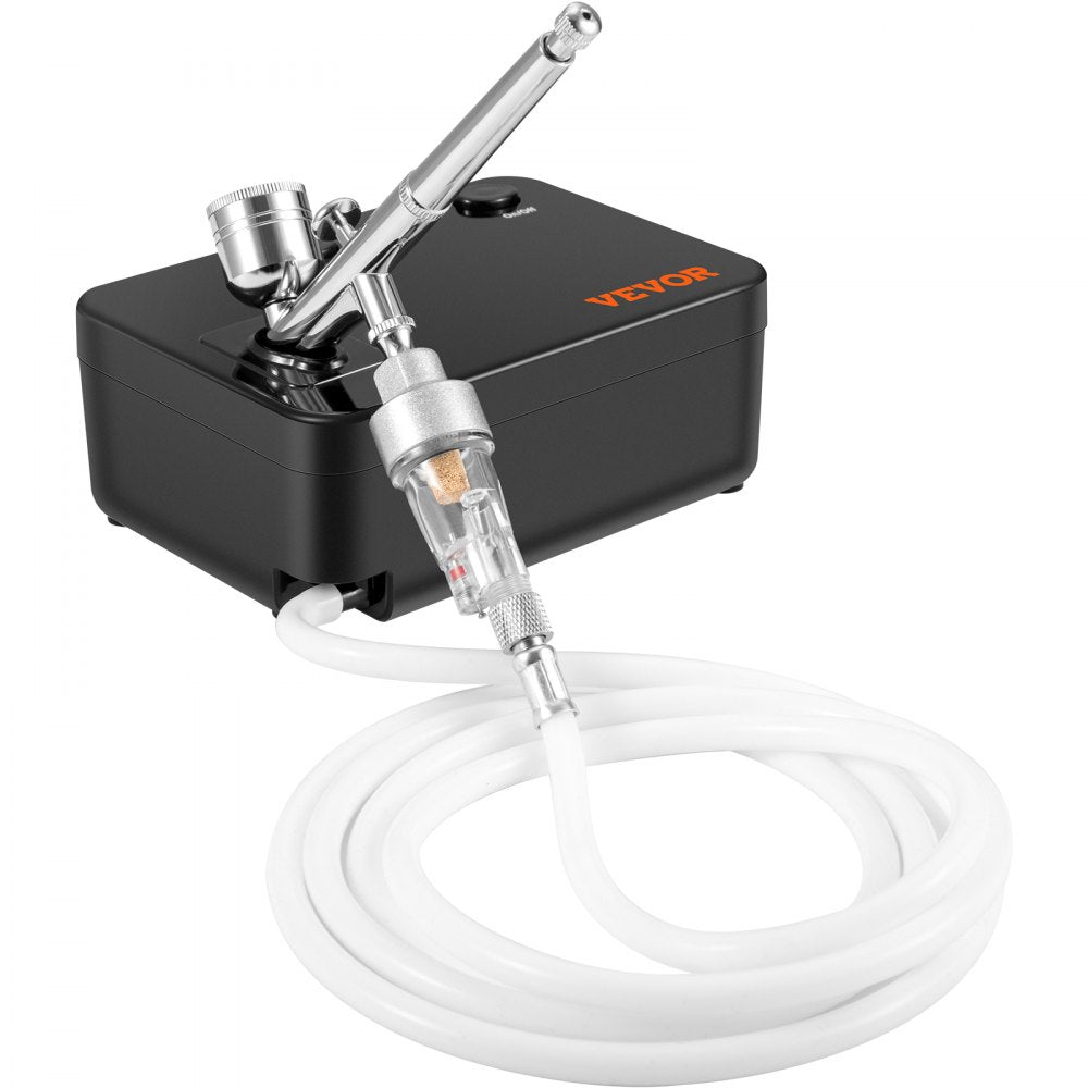 VEVOR Airbrush Kit, Portable Airbrush Set with Compressor, Airbrushing System Kit with Multi-Purpose Dual-Action Gravity Feed Airbrushes, Art Nail Cookie Tattoo Makeup
