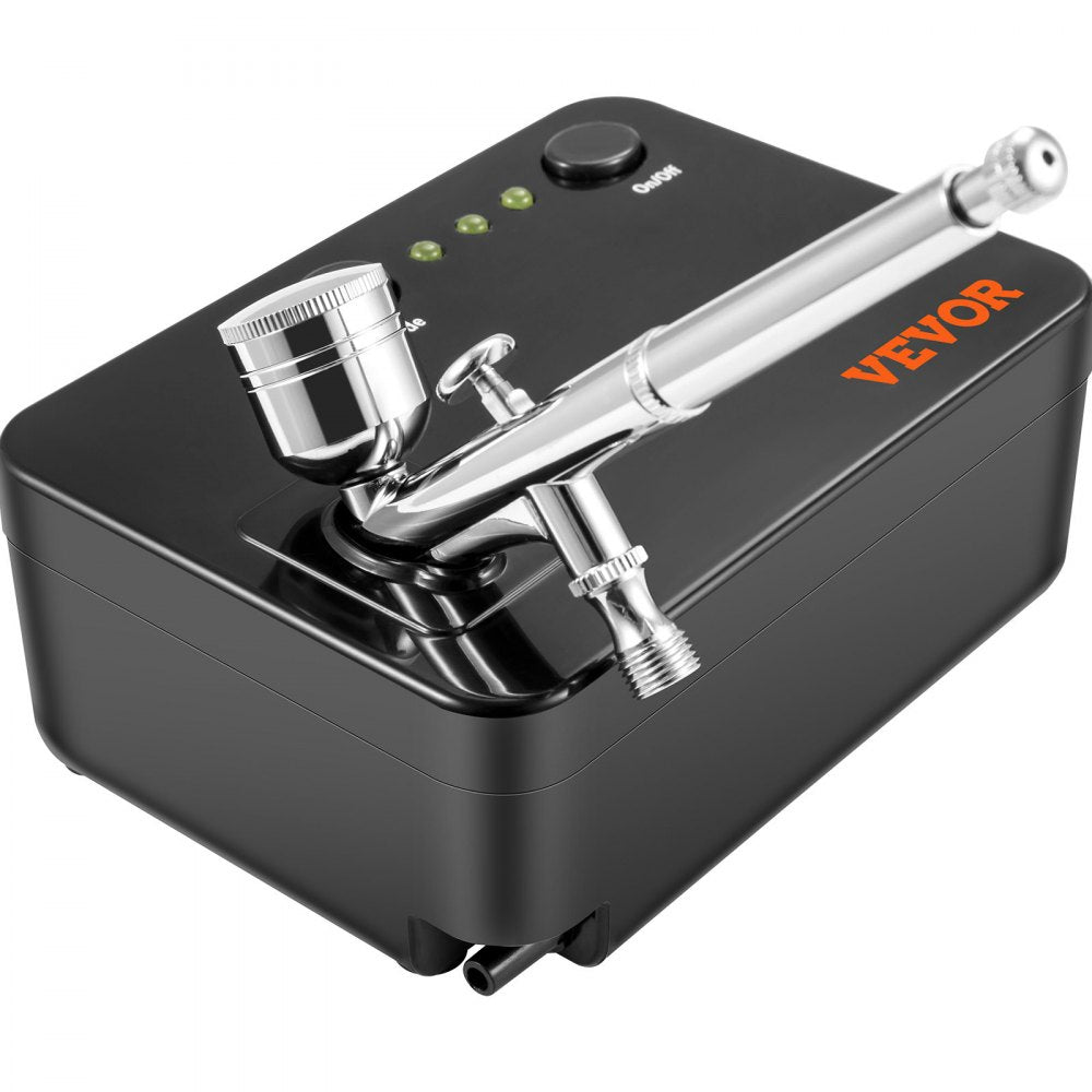 VEVOR Airbrush Kit, Portable Airbrush Set with Compressor, Airbrushing System Kit with Multi-Purpose Dual-Action Gravity Feed Airbrushes, Art Nail Cookie Tattoo Makeup