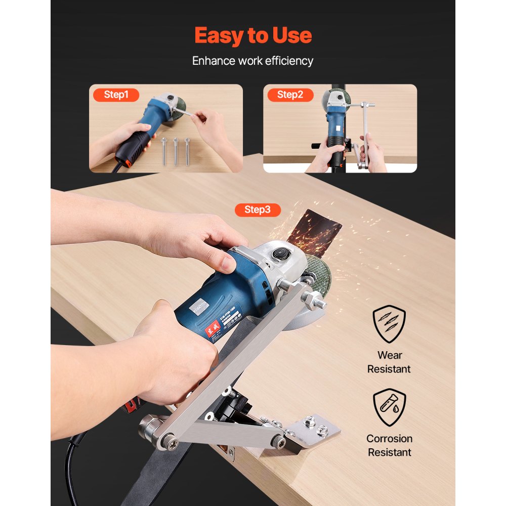 VEVOR Lawn Mower Blade Sharpener and Balancer, 15° - 45° Adjustable Lawnmower Blade Sharpening Tool with 4 Adapter Pins, Ball Bearings & 25mm Enlarged Handle, Compatible with Most Angle Grinders
