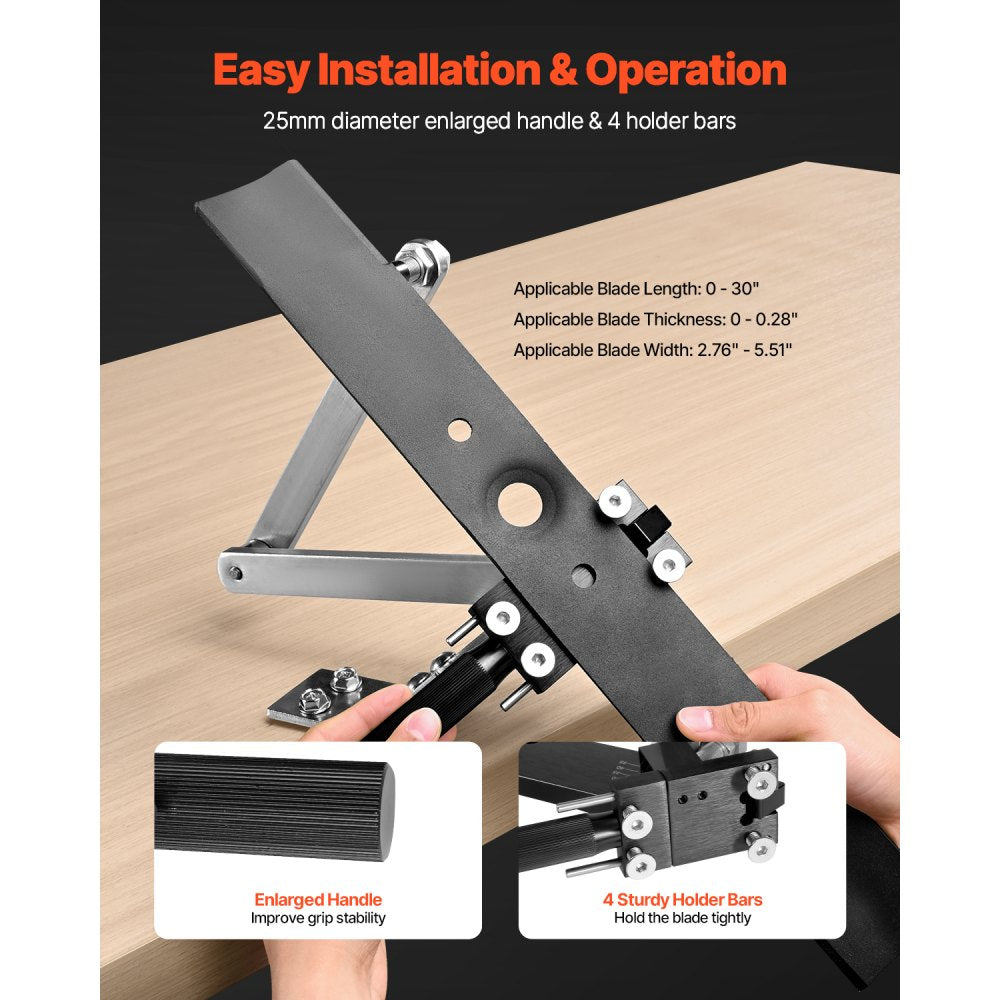 VEVOR Lawn Mower Blade Sharpener and Balancer, 15° - 45° Adjustable Lawnmower Blade Sharpening Tool with 4 Adapter Pins, Ball Bearings & 25mm Enlarged Handle, Compatible with Most Angle Grinders