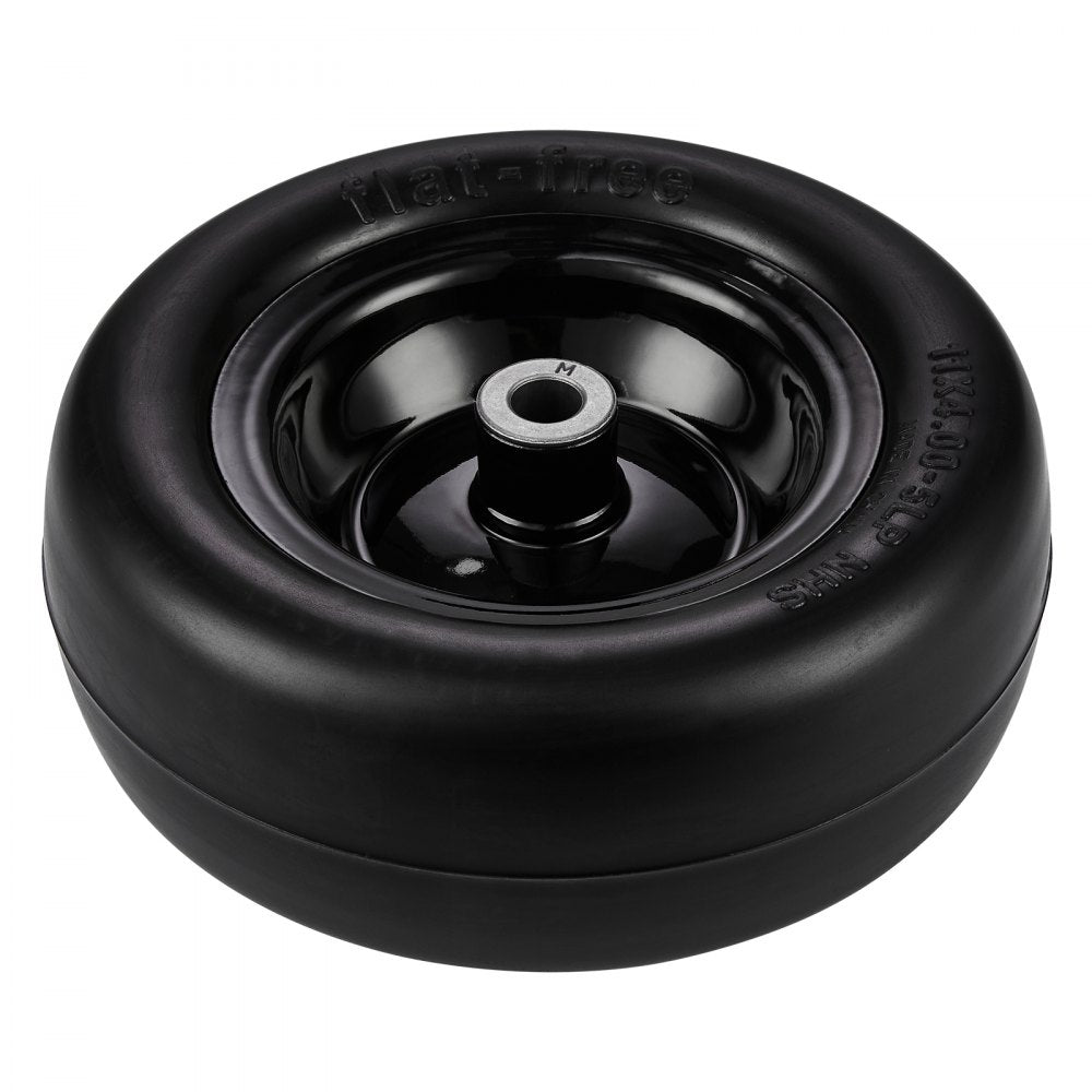 VEVOR Tubeless Mower Wheels, 11x4-5" Size, Pair of Flat-Free PU Tires on Rims, 3.4" Hub, 3/4" Bushing, Includes 20 Adapters, Suitable for Riding Mowers and Lawn Tractors