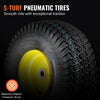 VEVOR Lawn Mower Tires with Rim, 15x6-6" Tubeless Tractor Tires, 2-Pack Tire and Wheel Assembly, S-Turf Pneumatic Tires, 3" Offset Hub, 3/4" Bushing Size, 16 PCS Adapters for Riding Mower Lawn Tractor