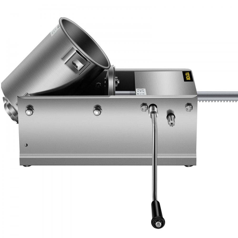 VEVOR Manual Sausage Stuffer, 3 L / 7 LBS Horizontal Sausage Machine, Dual-Speed Meat Stuffer, Made of Food-Grade 304 Stainless Steel, Includes 5 Stuffing Tubes, for Home Kitchen Restaurant Commercial
