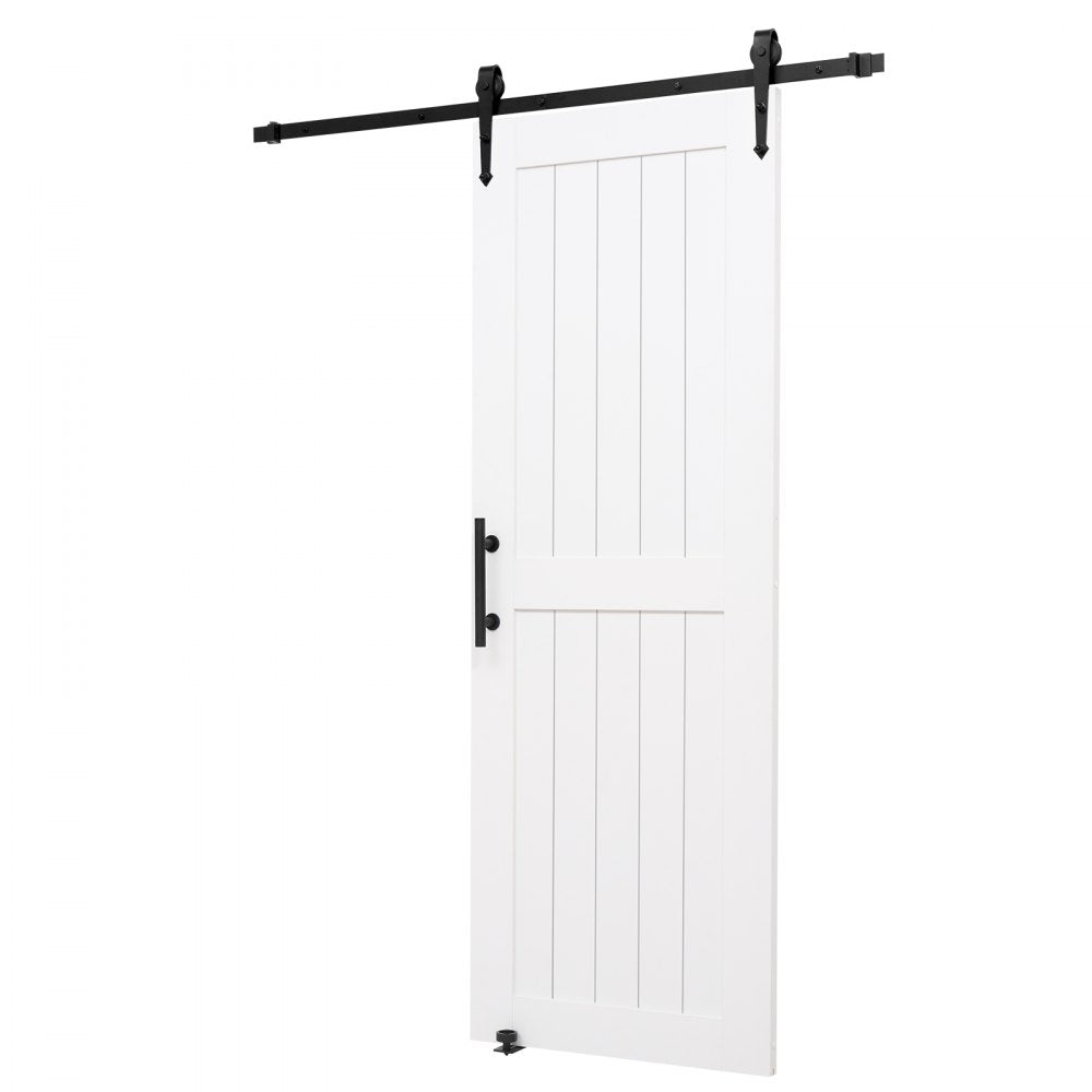 VEVOR Sliding Barn Door, 30 x 84 inch, High-Strength MDF Panel, Barn Door with Hardware Kit, Water-Proof PVC Surface, Easy to Install, H-Frame, Smoothly and Quietly Sliding for Living Room, Bathroom