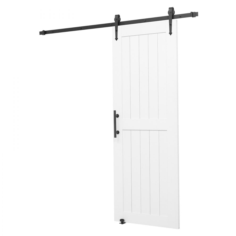 VEVOR Sliding Barn Door, 36 x 84 inch, High-Strength MDF Panel, Barn Door with Hardware Kit, Water-Proof PVC Surface, Easy to Install, H-Frame, Smoothly and Quietly Sliding for Living Room, Bathroom