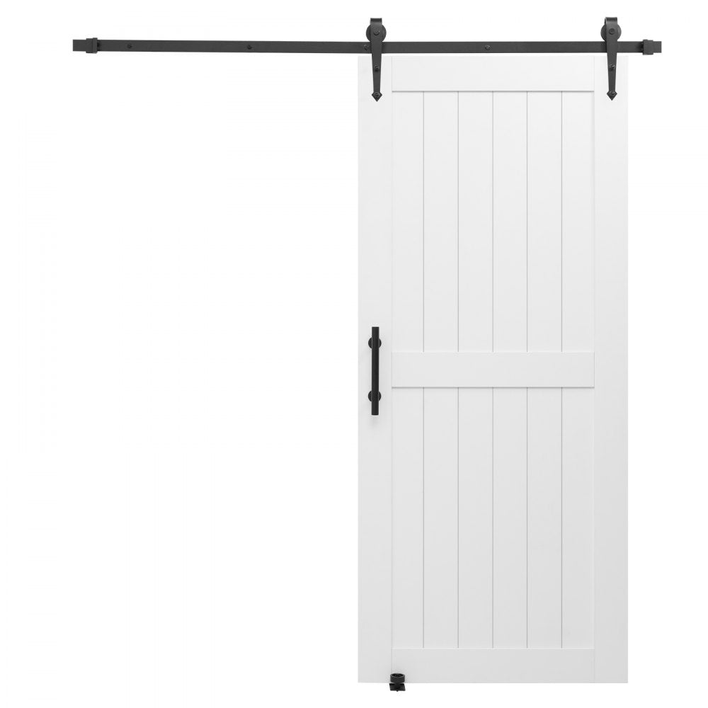 VEVOR Sliding Barn Door, 36 x 84 inch, High-Strength MDF Panel, Barn Door with Hardware Kit, Water-Proof PVC Surface, Easy to Install, H-Frame, Smoothly and Quietly Sliding for Living Room, Bathroom